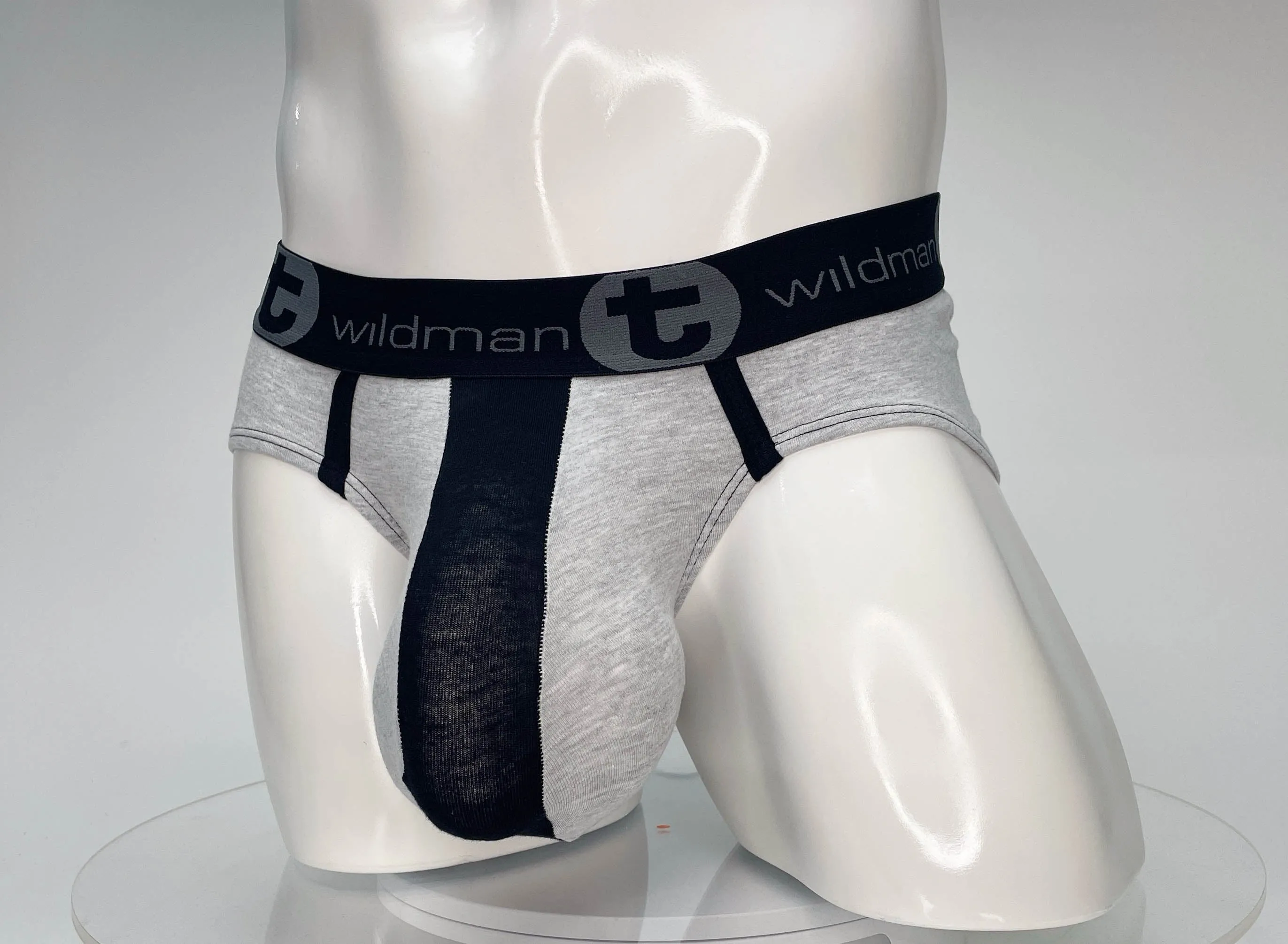 WildmanT Cotton Monster Cock Brief Black and Gray