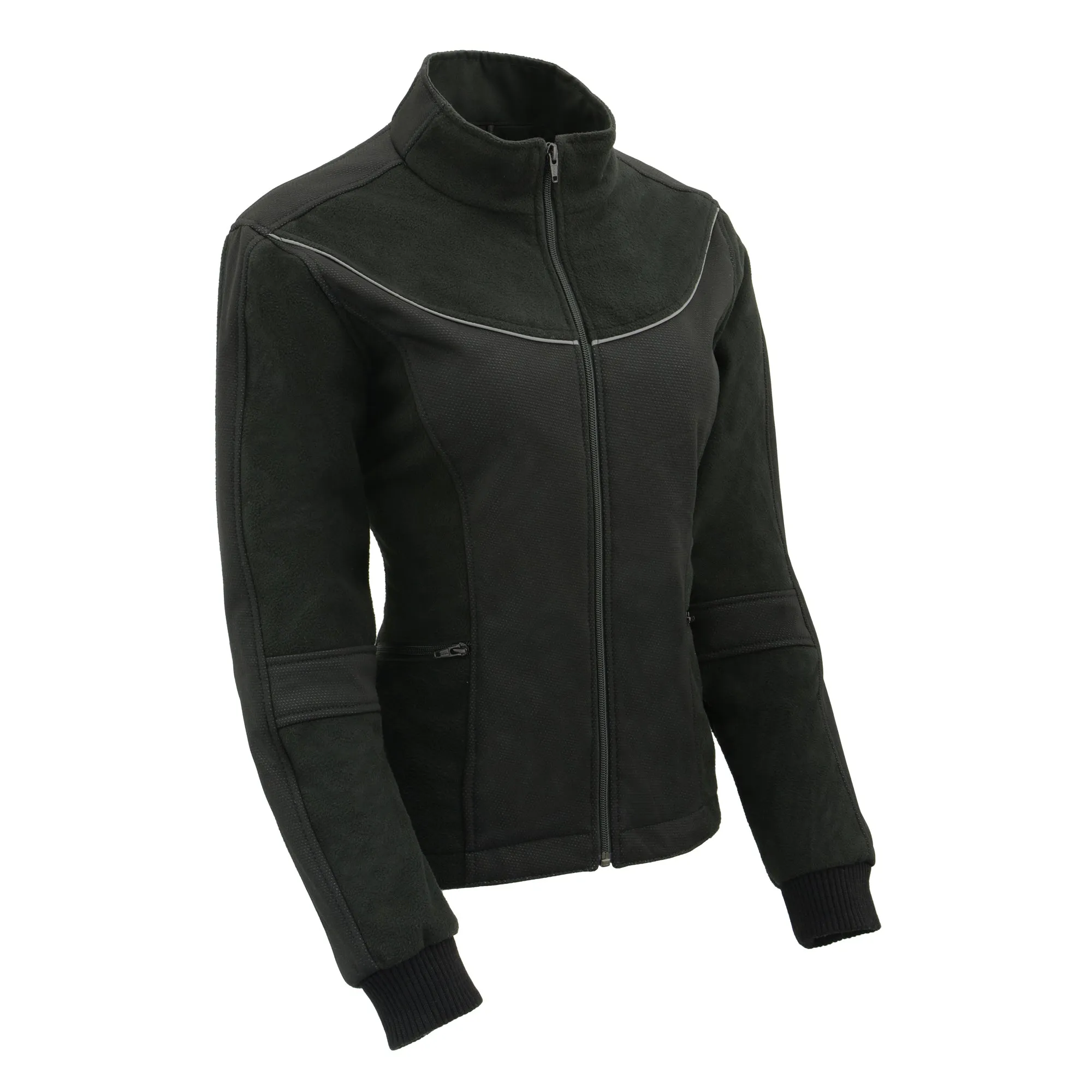 Women Textile & Fleece Combo jacket w/ Reflective Detailing