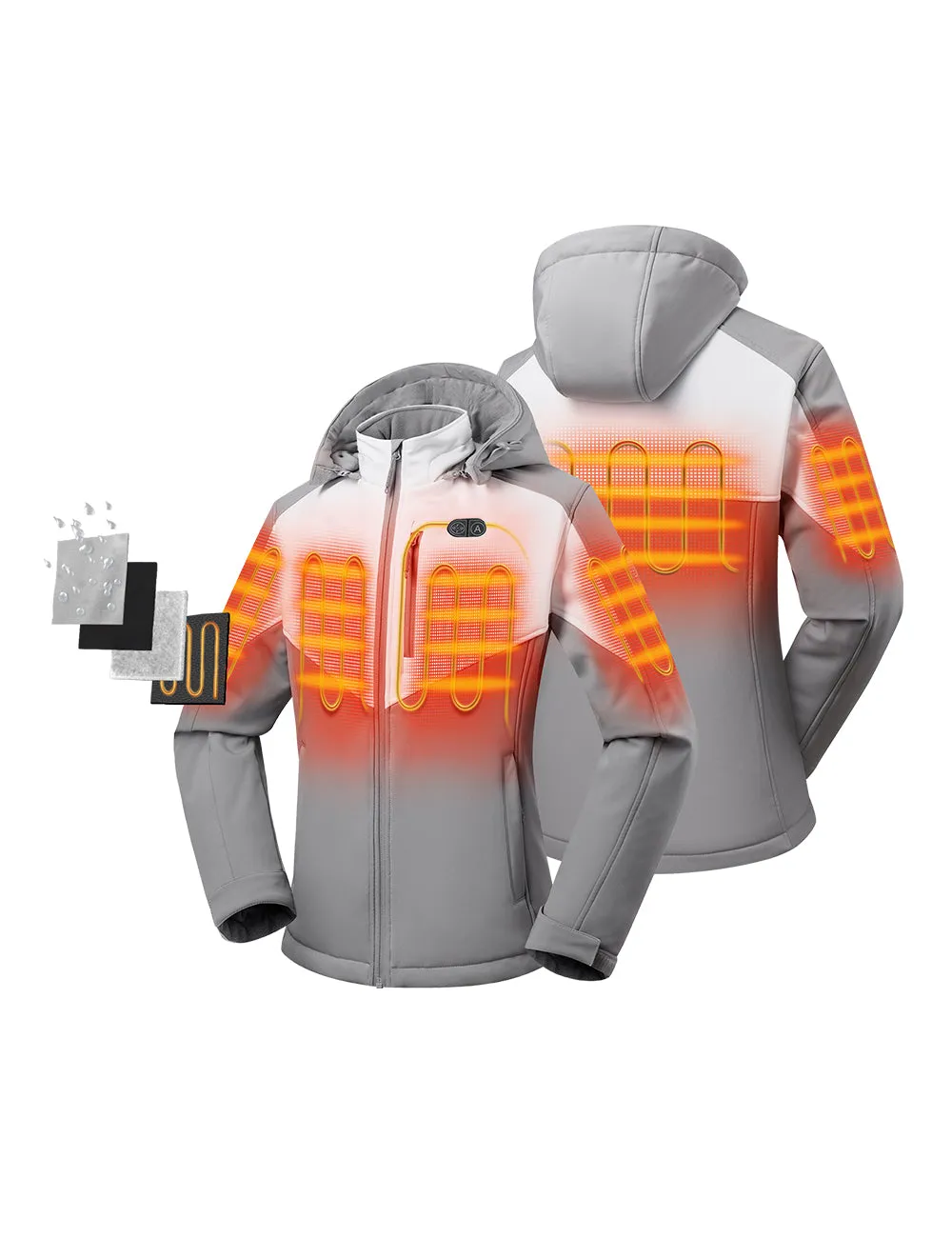 Women's Dual Control Heated Jacket with 5 Heating Zones (Chest Heating)