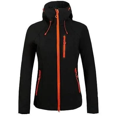 Women's Fluorescent Orange Zipper Windbreaker