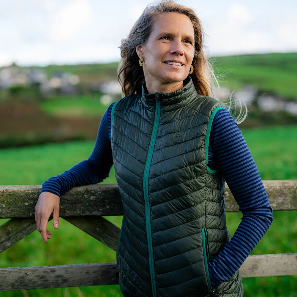 Womens Merino Wool Insulated Gilet (Forest/Green)