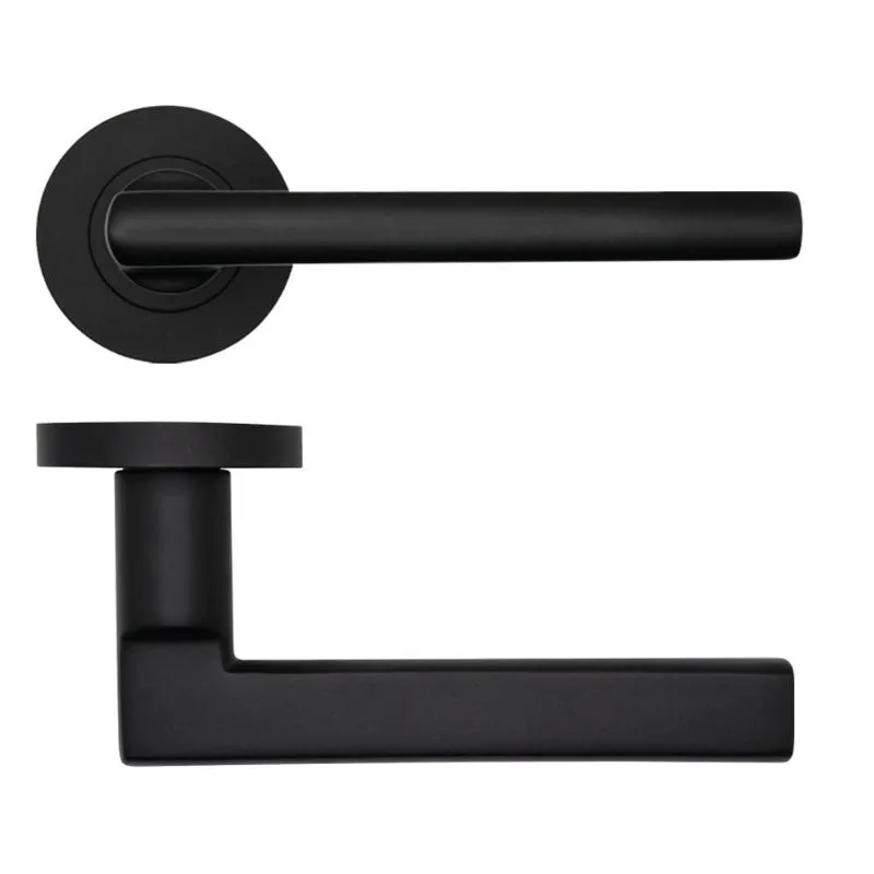 Zoo Varese Lever on Round Rose-Powder Coat Black